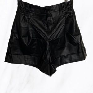 ZARA vegan leather shorts